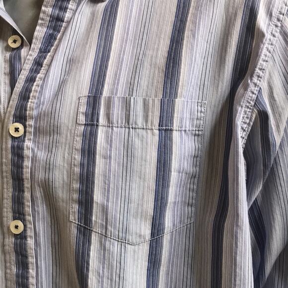 Tommy Bahama Cotton Blue Striped Men's Button Down Shirt with Pocket Size XL - Picture 2 of 6